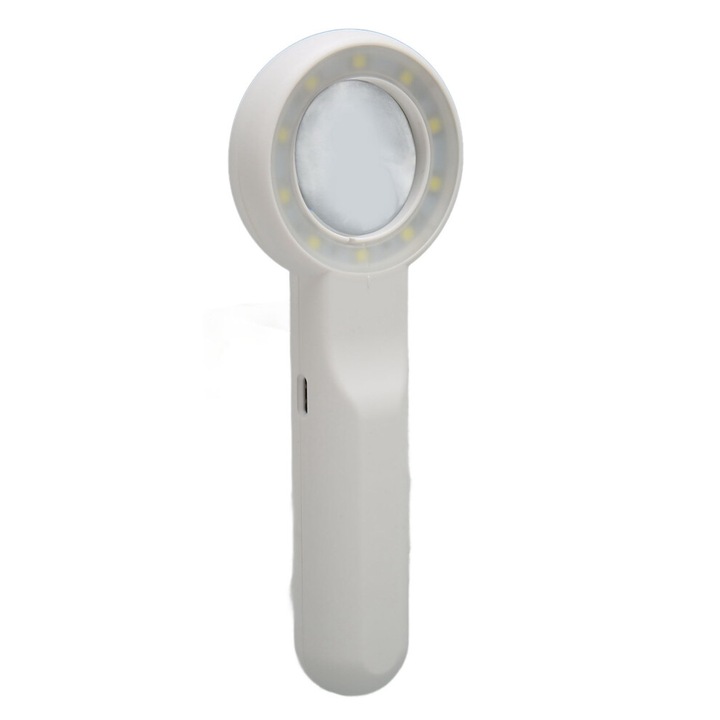Lupa portabila 11X cu iluminare LED reglabila, buton tactil, reincarcabila, neagra