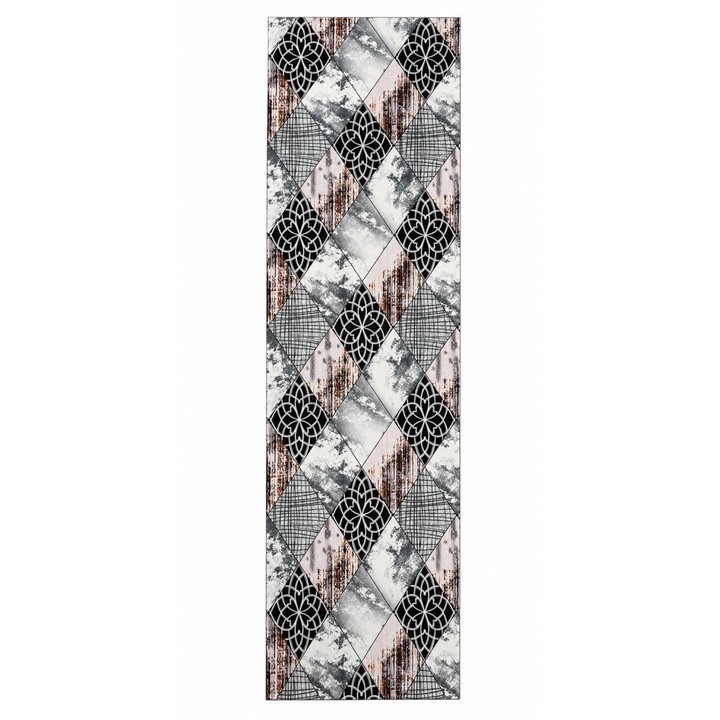 Traversa Antiaderenta, Polipropilena, Imprimeu Modern Animal Print, Multicolor, 60x180cm