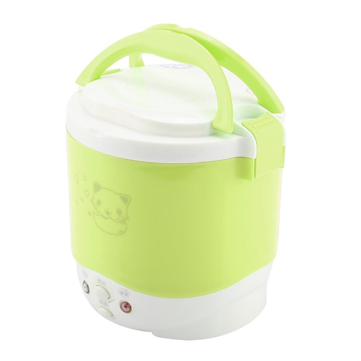 Oala electrica portabila orez 24V 140W 1L verde compacta rapida