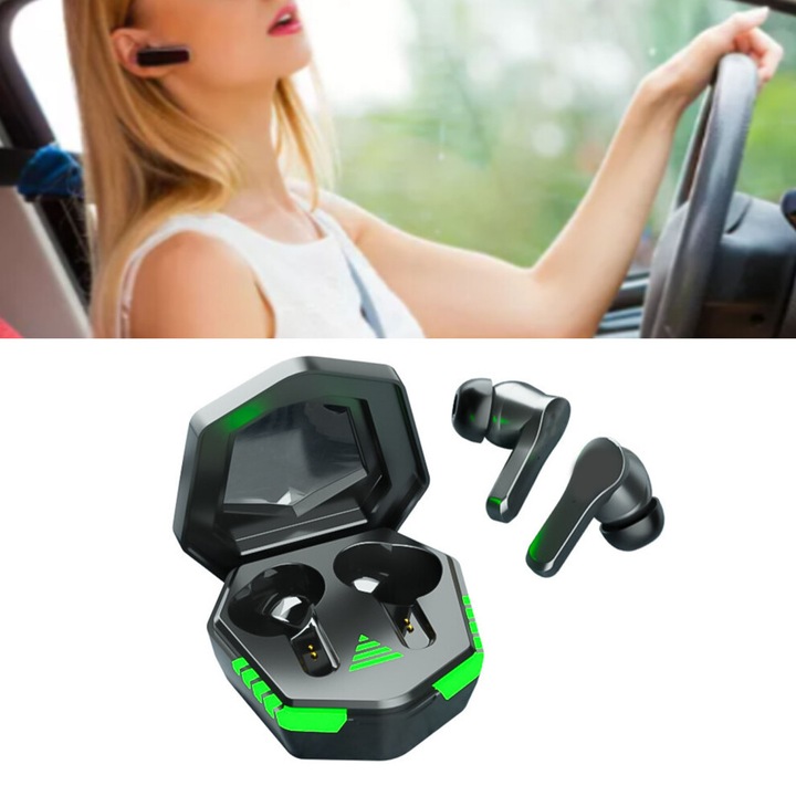 Vezeték nélküli gaming fejhallgató Bluetooth 5.3, zajcsökkentés, 55mAh akkumulátor, Type-C töltés