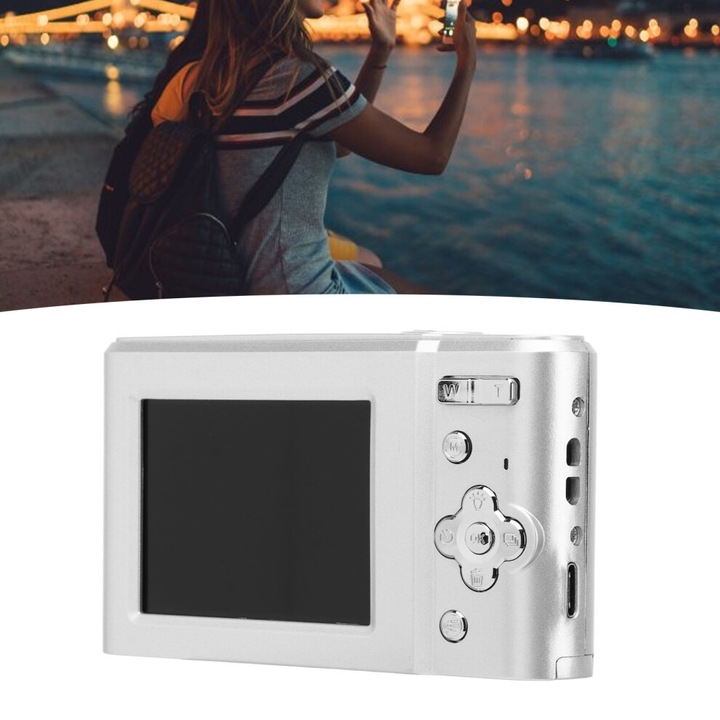 Aparat foto digital 48MP 2.7K zoom 8x ecran IPS 2.4 inch negru