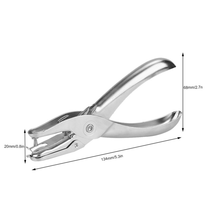 Perforator manual compact metal, capacitate 6 pagini, cromat, 3.175mm