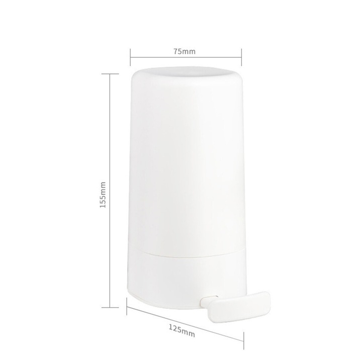 Dozator sapun solid, reglabil, montaj perete, plastic, 5.8x9x3.2cm