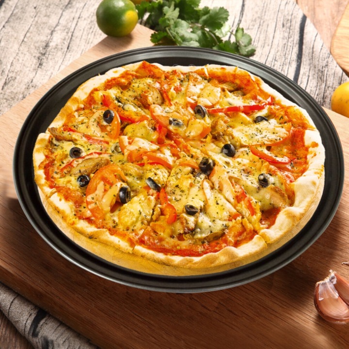 Tava copt pizza rotunda ventilata 30cm neaderenta carbon steel
