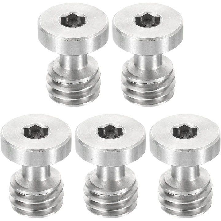 Комплект от 5 винта за закрепване на камера, 3/8x16mm, неръждаема стомана, сребрист