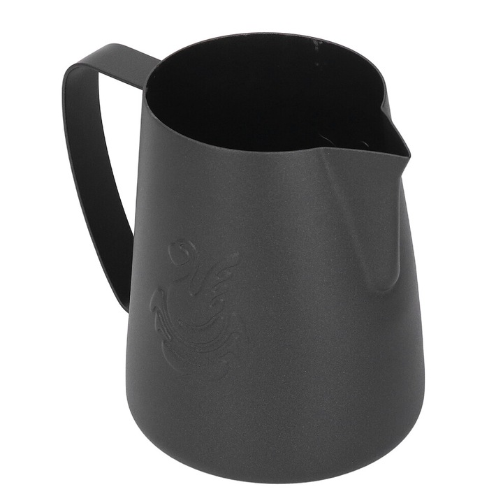 Tejhabosító kancsó, 420 ml, rozsdamentes acél, fekete, 207 g