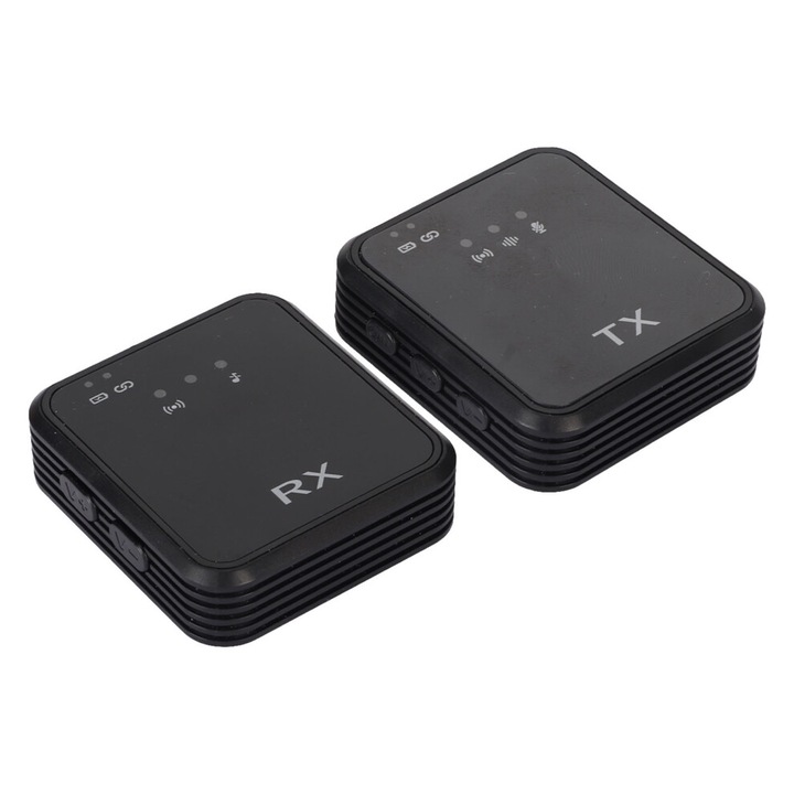 Microfon lavalier wireless, 15-30m, capacitiv, negru, 300mAh