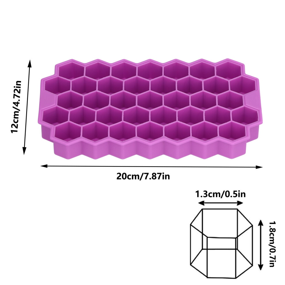 Tava de gheata din silicon cu capac, sigura, durabila, albastru, 15x15x5cm