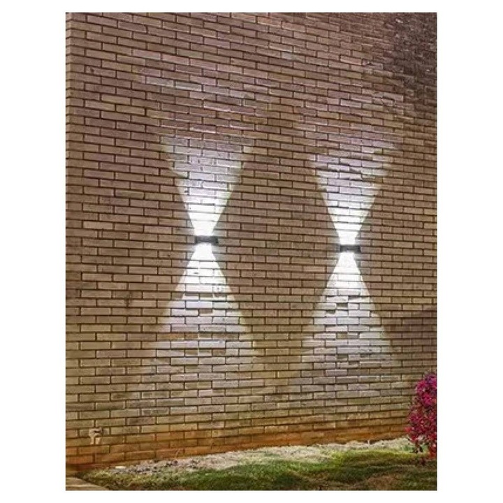Lampa solara de perete, lumina alba, iluminat exterior gradina, 30x15x10cm