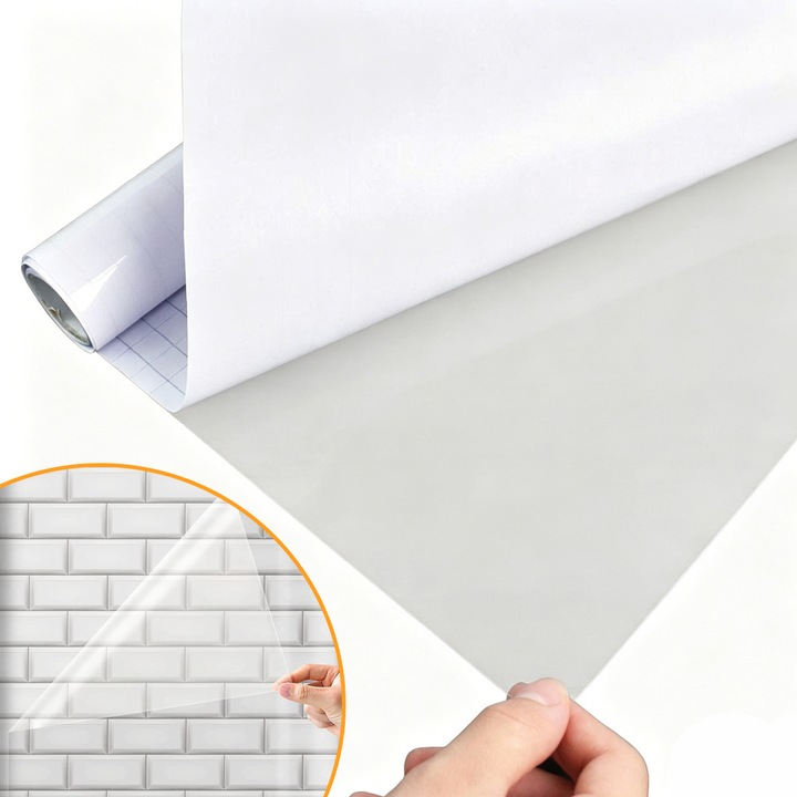 Folie De Protectie Pentru Perete, Folie Transparenta, Folie Autoadeziva, Hartie Detasabila, Autocolant De Perete Impermeabil Si Rezistent La Ulei Pentru Perete, Dulap (60x300cm)