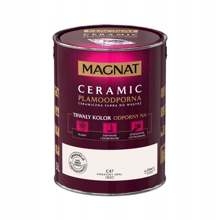 Magnat Ceramic kerámiafesték, törlés- és mosásálló, foltálló, Opal finesat, 5L