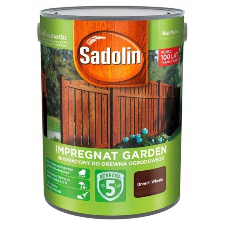 Sadolin Garden fa impregnáló, kültéri kezelés, akár 5 év védelem, gyorsan száradó 2-4 óra, dió, 9L