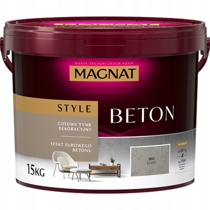 Декоративна мазилка Magnat Style Beton сива 15кг 15л