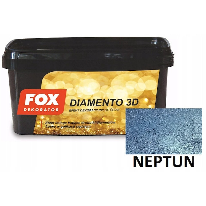 Vopsea decorativa Fox Diamento 3D albastru brocart 1l Neptun