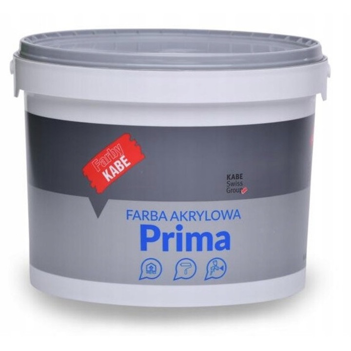 Kabe Prima beltéri akrilfesték fehér 10L