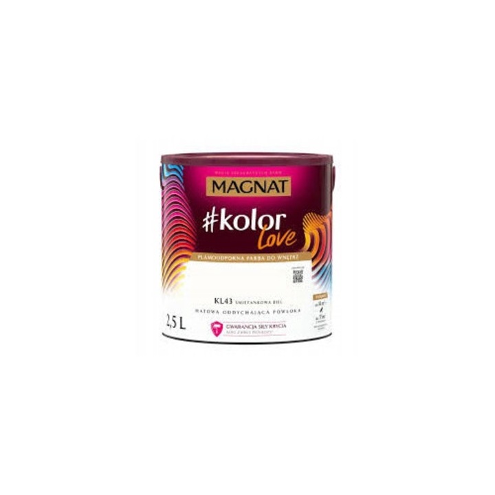 Magnat Kolor Love latex festék, krémes fehér, 2.5L, matt, folt- és mosásálló