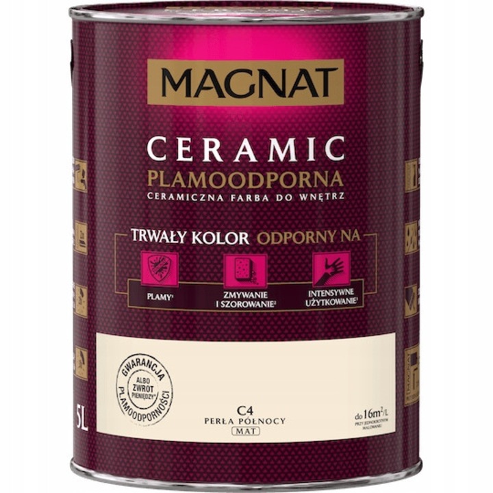 Magnat Ceramic C4 beltéri kerámiafesték, éjféli gyöngy, 5l, foltálló