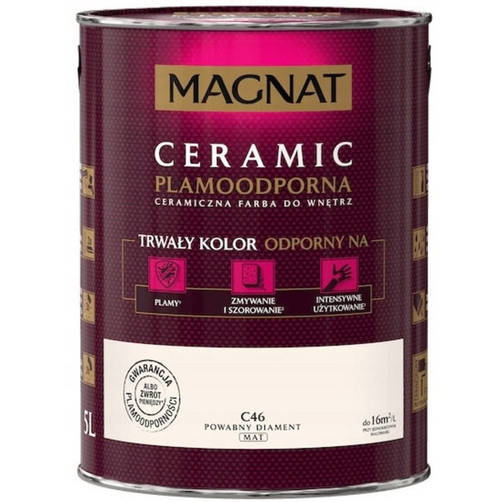Vopsea ceramica Magnat Powabny Diament C46 fehér 5l