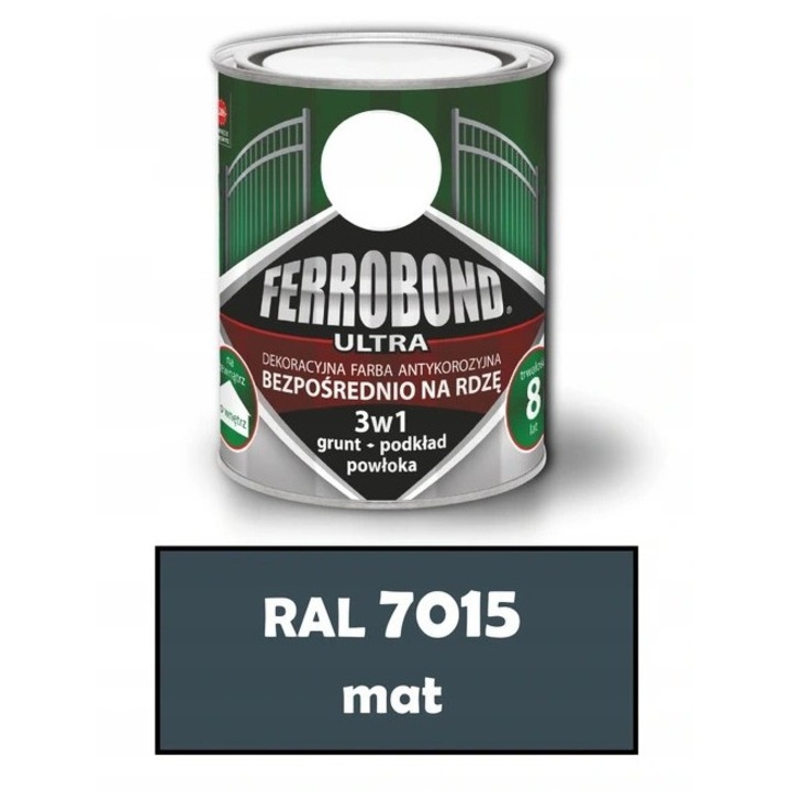 Ferrobond rozsdagátló festék Ferrobond Matt Grafit RAL 7015 2,5L
