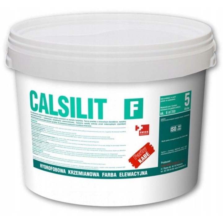 Kabe Calsilit F ásványi festék, fehér, 5L, időjárásálló, páraáteresztő