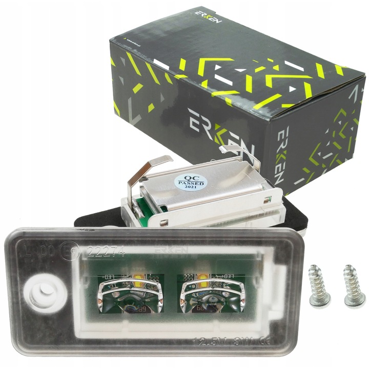 2 darabos készlet, Erken LED rendszámtábla világítás, kompatibilis Audi A3/A4 B6/B7, A6 C6, Q7, integrált CAN-BUS, 36 SMD Osram 2x3W, Fehér