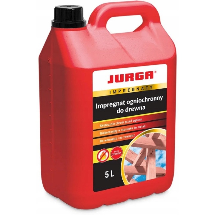 Jurga tűzgátló impregnáló faanyagra, vörös olajos, 5L