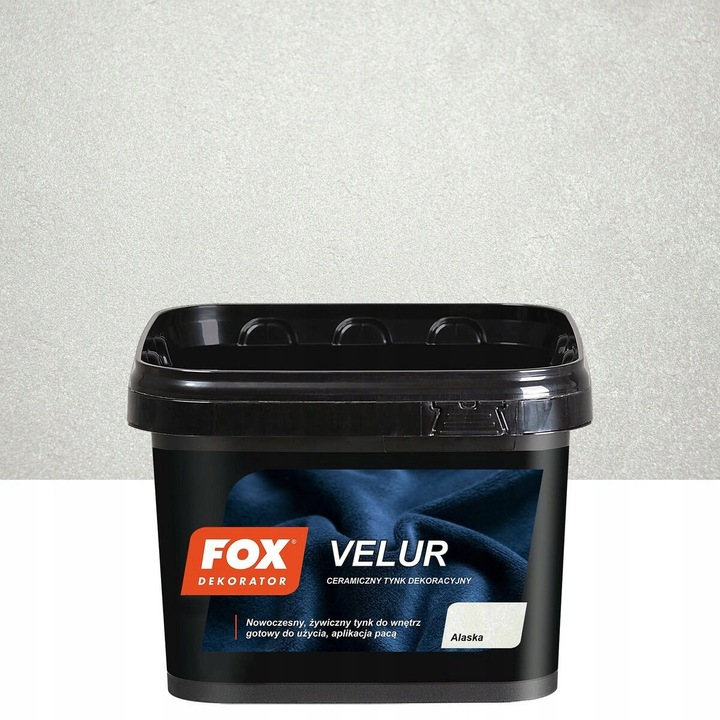 Fox Velur Alaska kerámia dekorvakolat, beltéri gyanta alapú vakolat, újrahasznosított üveg mikrogranulátummal, UV-álló, fehér, 5 kg