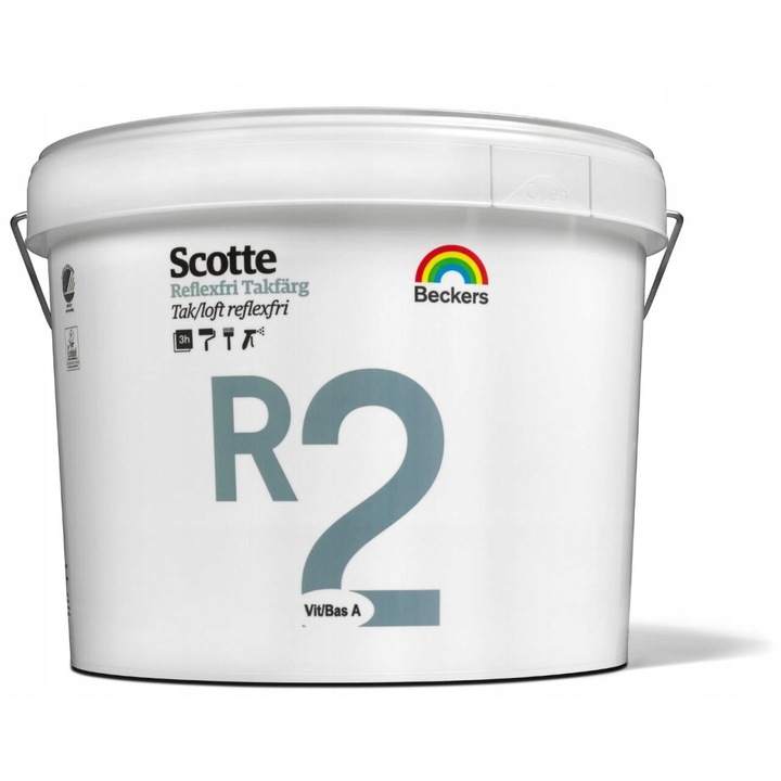 Beckers Scotte R2 mennyezeti festék, tükröződésmentes, mély matt felület, fehér, 10 l