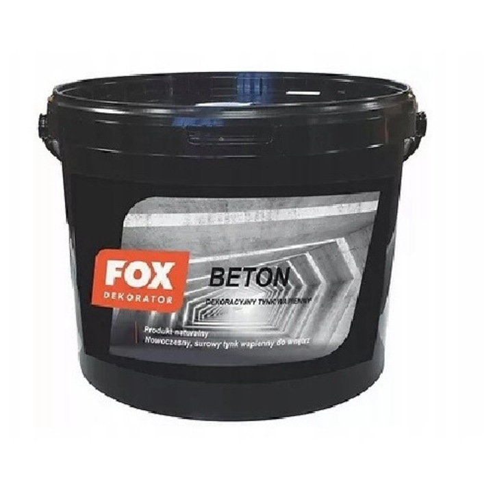 Fox Beton dekoratív vakolat, betonhatású vakolat, nyersbeton megjelenés, beltéri, szürke, 10 kg