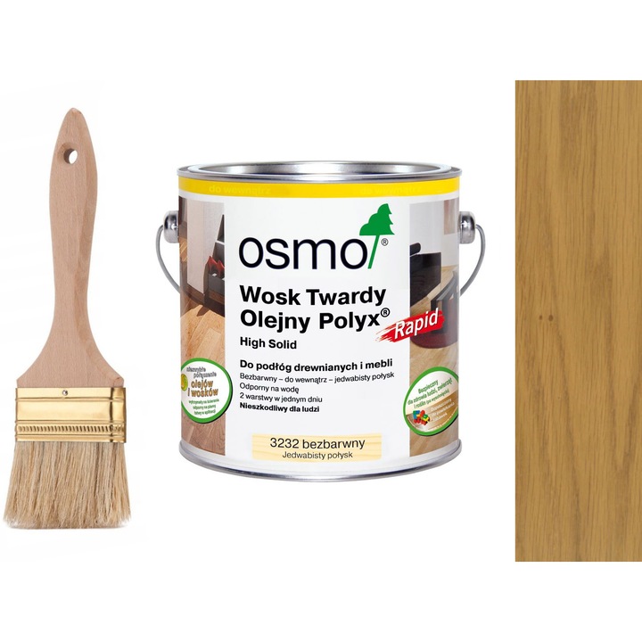 OSMO Polyx Rapid 3232 gyorsan száradó keményviasz olaj padlóra, mikroporózus, kopás- és foltálló réteg, színtelen, 0,125 l