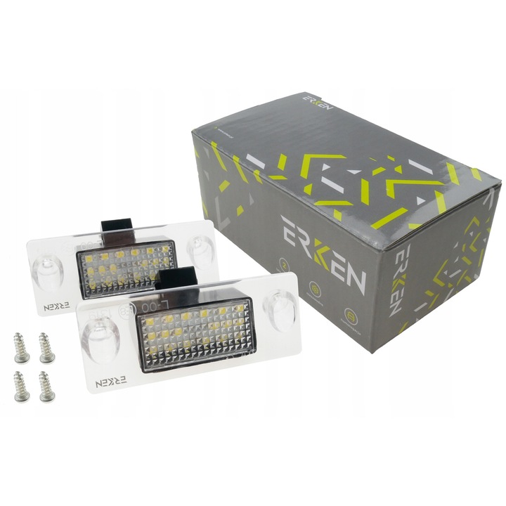 Erken LED rendszámtábla lámpa Audi A4 B5 1994-1999 / A3 8L 1997-2000, integrált CAN-BUS, 36 SMD, Plug&Play, fehér, 2 darab