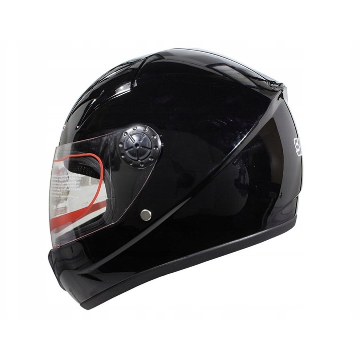Safebet, Casca copii full-face din ABS, cu viziera transparenta, captuseala antialergica si inchidere automata, Alb, M 50-51 cm