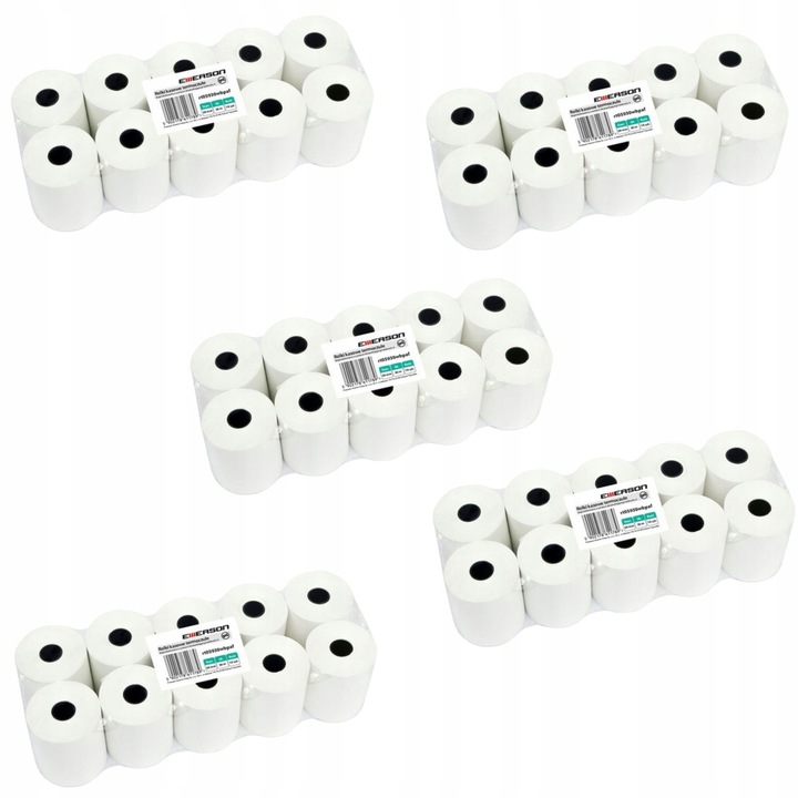 10 darabos készlet, Emerson 59/30 hőpapír tekercsek pénztárgépekhez, Bisfenol A mentes, 55 g/m², fehér, 10 x 30 m