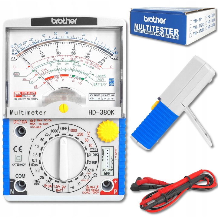 Multimetru analogic Brother HD-380K, buzzer, 155x100x40mm, 260g