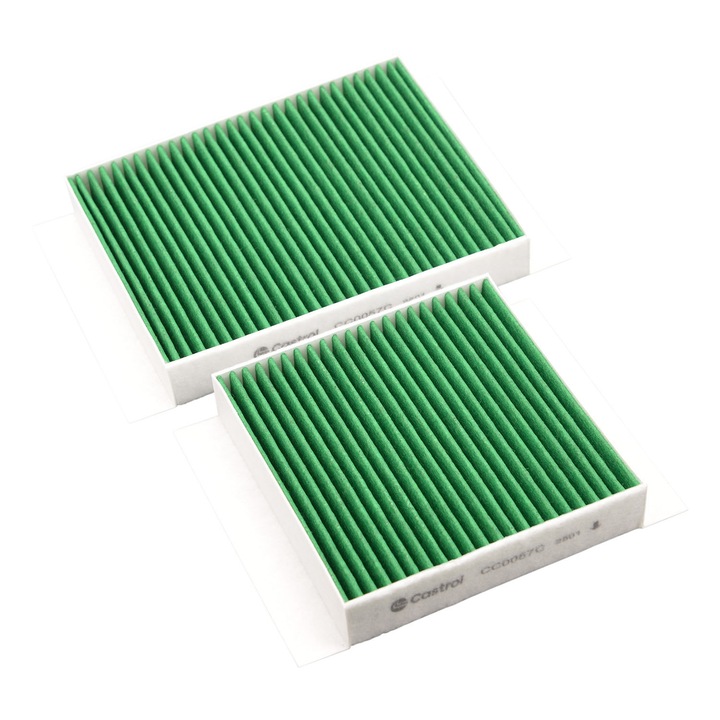 Utastérszűrő CASTROL FILTERS CC0057C Carbon+, antibakteriális, zöld, 2 db