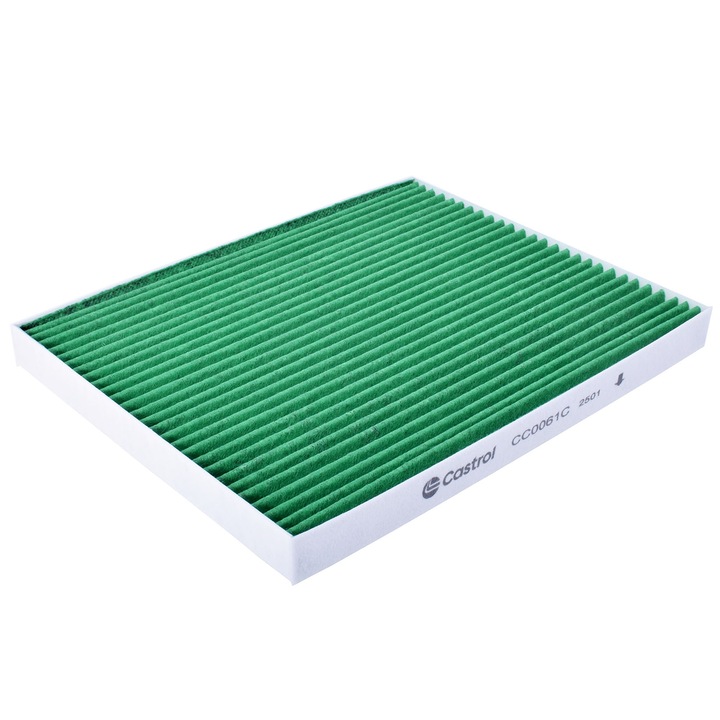 Utastérszűrő (kabin szűrő) CASTROL FILTERS CC0061C, aktív szénnel, antibakteriális, zöld, 1 db