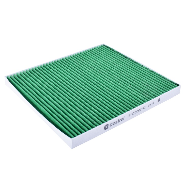 Castrol Filters utastérszűrő, pollenszűrő, CC0051C, aktív szén, antibakteriális, zöld, 1 db