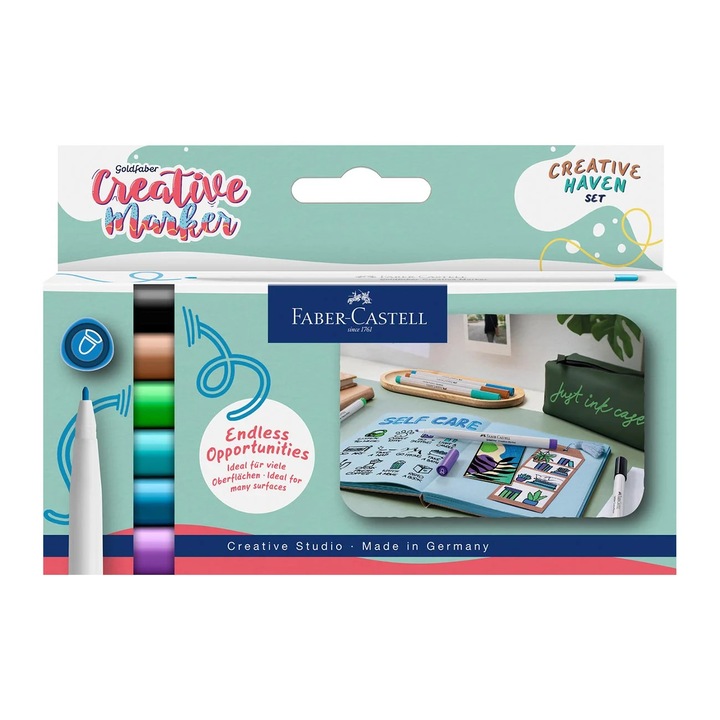 Faber-Castell Creative Haven marker, kerek, 1.5 mm, 6 szín