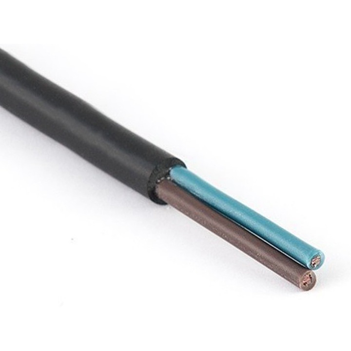 Cablu electric 2x1mm2 500V negru 1m flexibil izolatie cauciuc