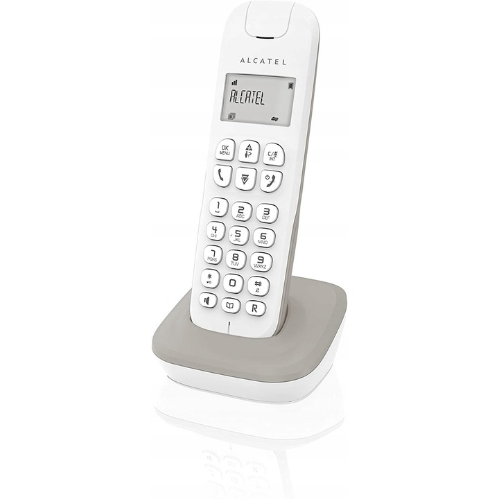 Vezeték nélküli telefon Alcatel D185, üzenetrögzítő, fehér, kompakt