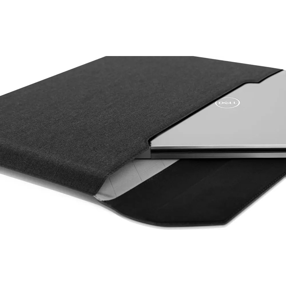 Dell, husa pentru laptop din textil, cu inchidere magnetica si captuseala moale, Premier Sleeve 15 (PE1521VL), negru cu accente rosii, 15 inch