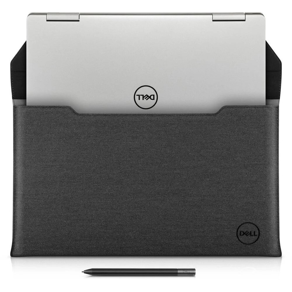 Dell, husa pentru laptop din textil, cu inchidere magnetica si captuseala moale, Premier Sleeve 15 (PE1521VL), negru cu accente rosii, 15 inch
