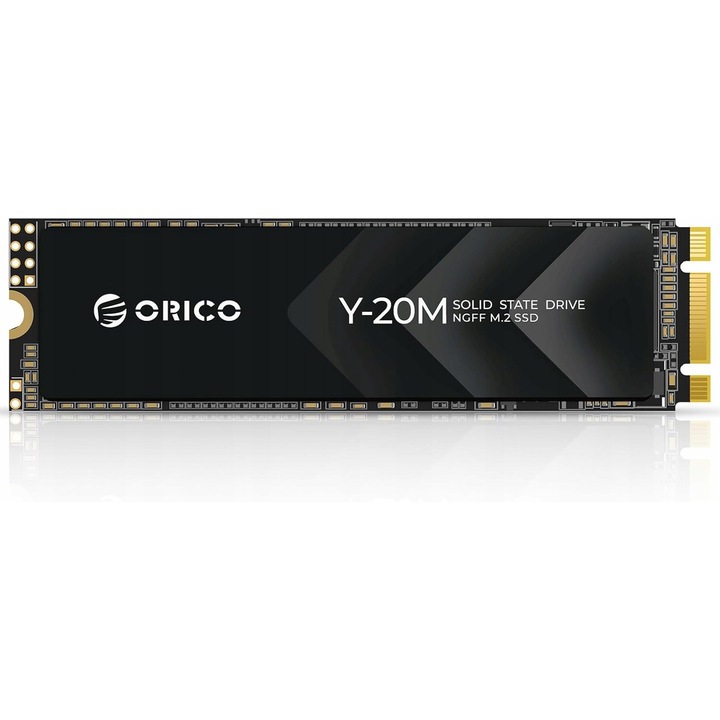 SSD M.2 Orico Y-20M, unitate de stocare interna, SATA III 6 Gbps, viteze citire/scriere pana la 500/450 MB/s, cheie B+M, negru, 128 GB