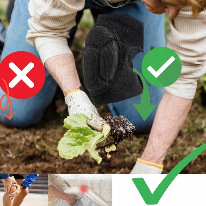 Munkavédelmi térdvédők, térdvédők, csillapító habbal, állítható pántokkal, fekete, 1 pár