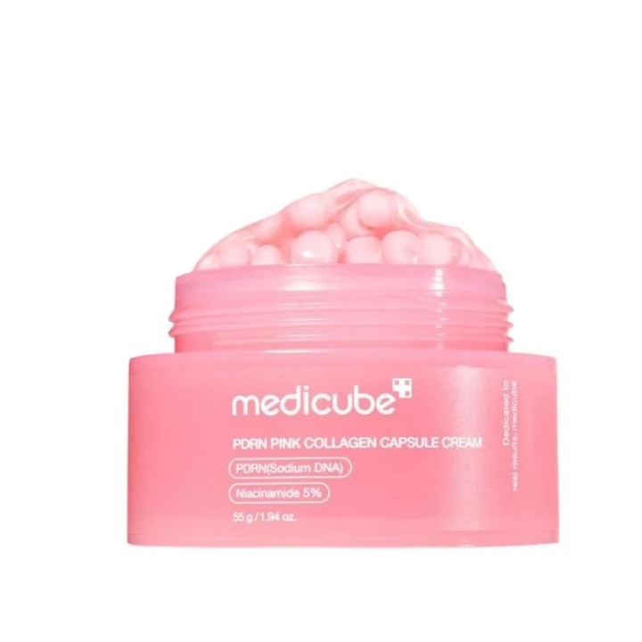 Crema de față Medicube PDRN Pink Collagen, 55g, gel-cremă cu capsule roz de colagen, pentru ten sensibil
