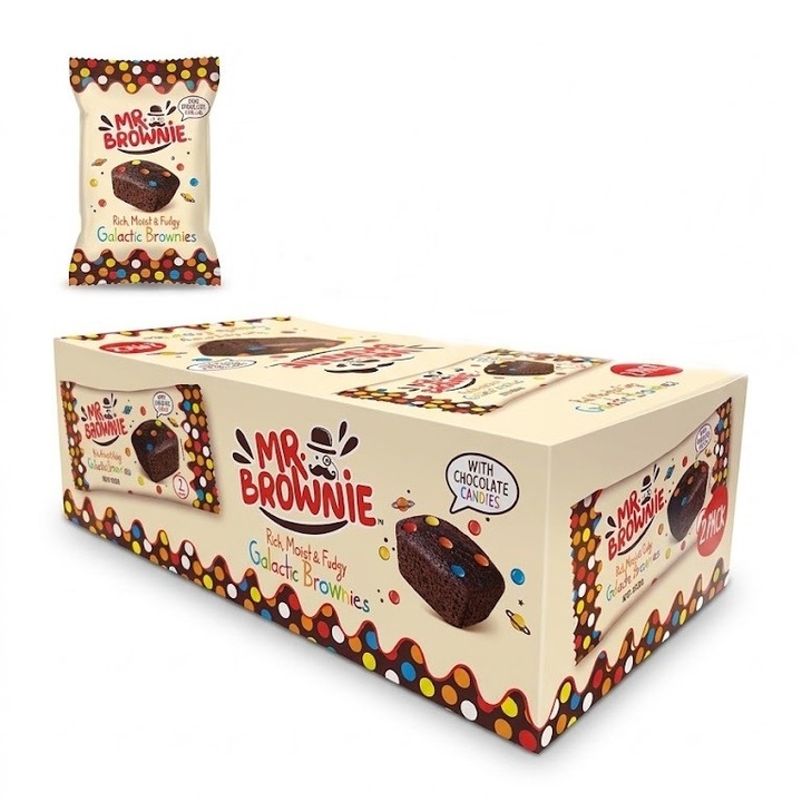 Prajitura Brownie cu bomboane de ciocolata, 12 buc x 50 gr