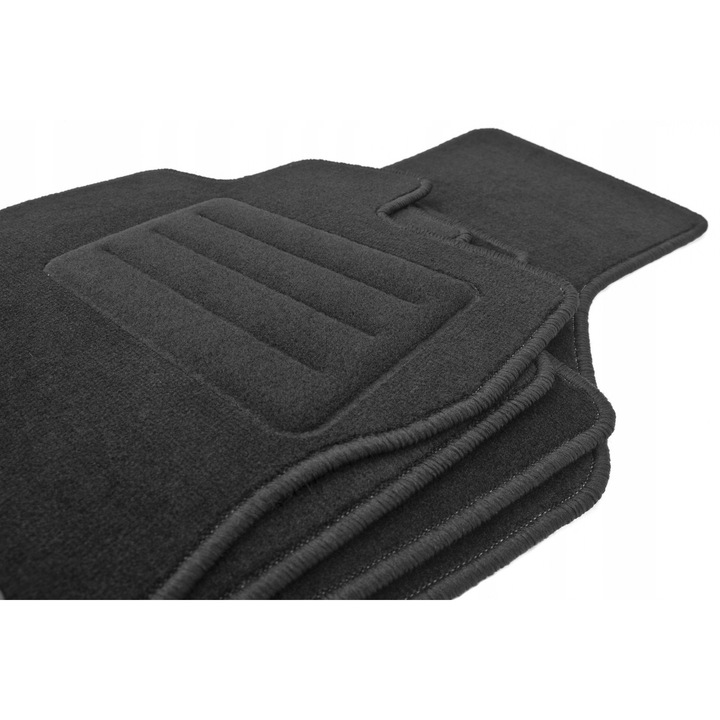 Set 4 bucati, Covorase auto Motohobby pentru Skoda Kodiaq (din 2016), velur gros 10 mm, gramaj 2200 g/m2, fund cauciucat antiderapant, negru