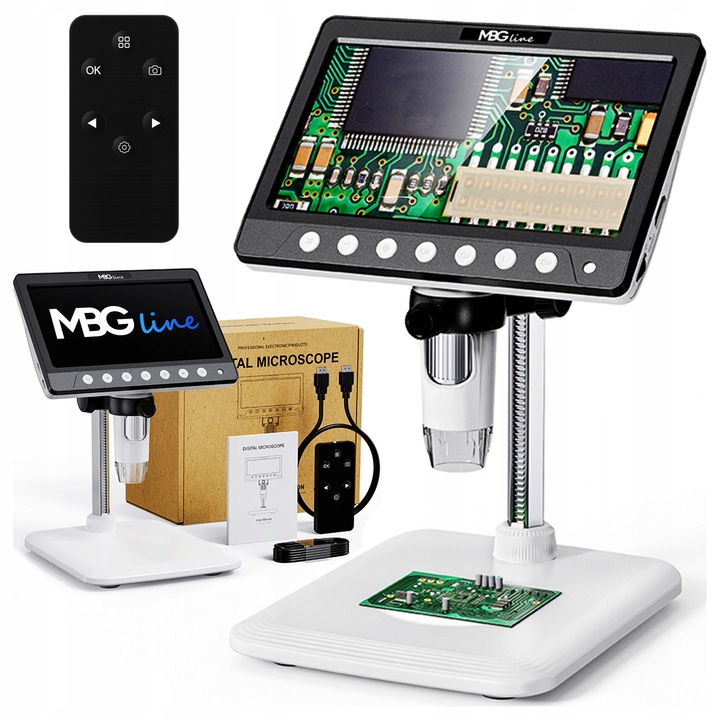 Дигитален микроскоп MBG Line 330H, 1200x, 7" екран, HDMI, дистанционно, 5MP, 2000mAh