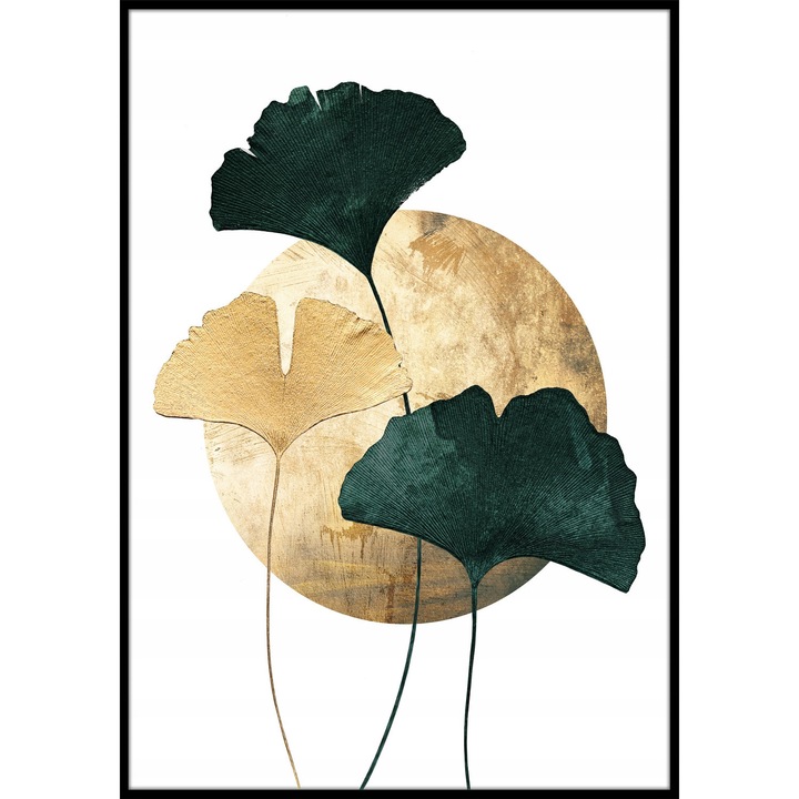 Картина Styler Green Ginkgo, минималистична, зелена, 50x70см