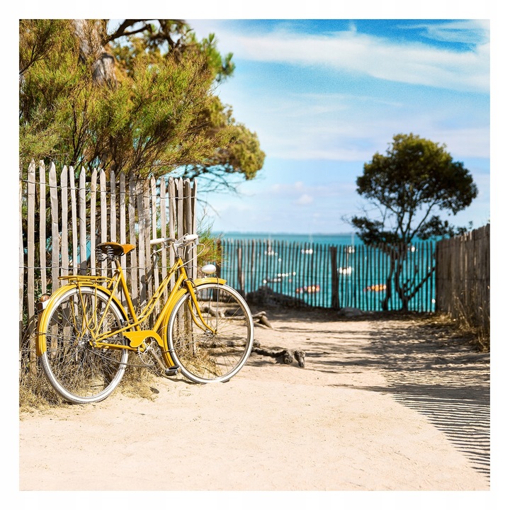 Табло стъкло Styler Yellow Bike 30x30 см
